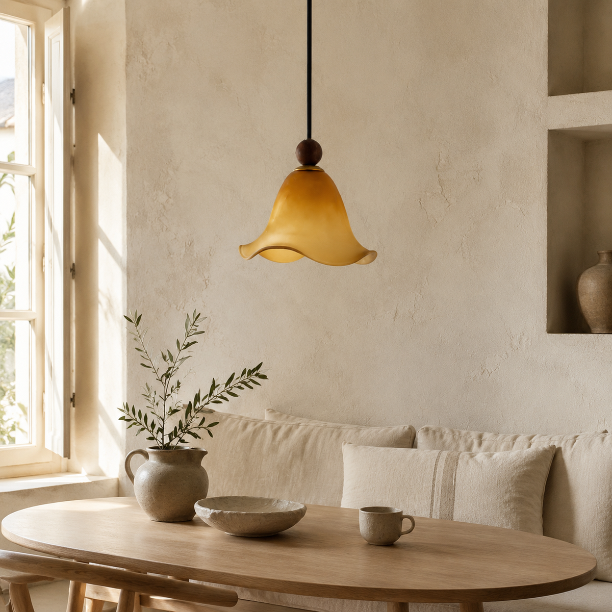 Fleuron Amber Bell Pendant Light