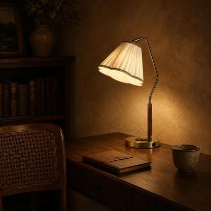 Marais Pleated Gooseneck Desk Lamp