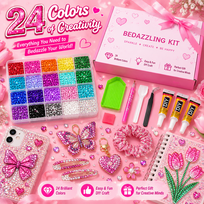 SparkleCraft 24-Color DIY Rhinestone Art Kit