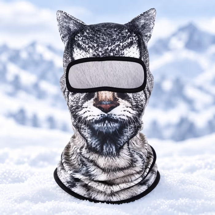 🐱 3D Visual effects Cat Ski Balaclava – Eye-Catching Animal Face Mask for Outdoor Fun!