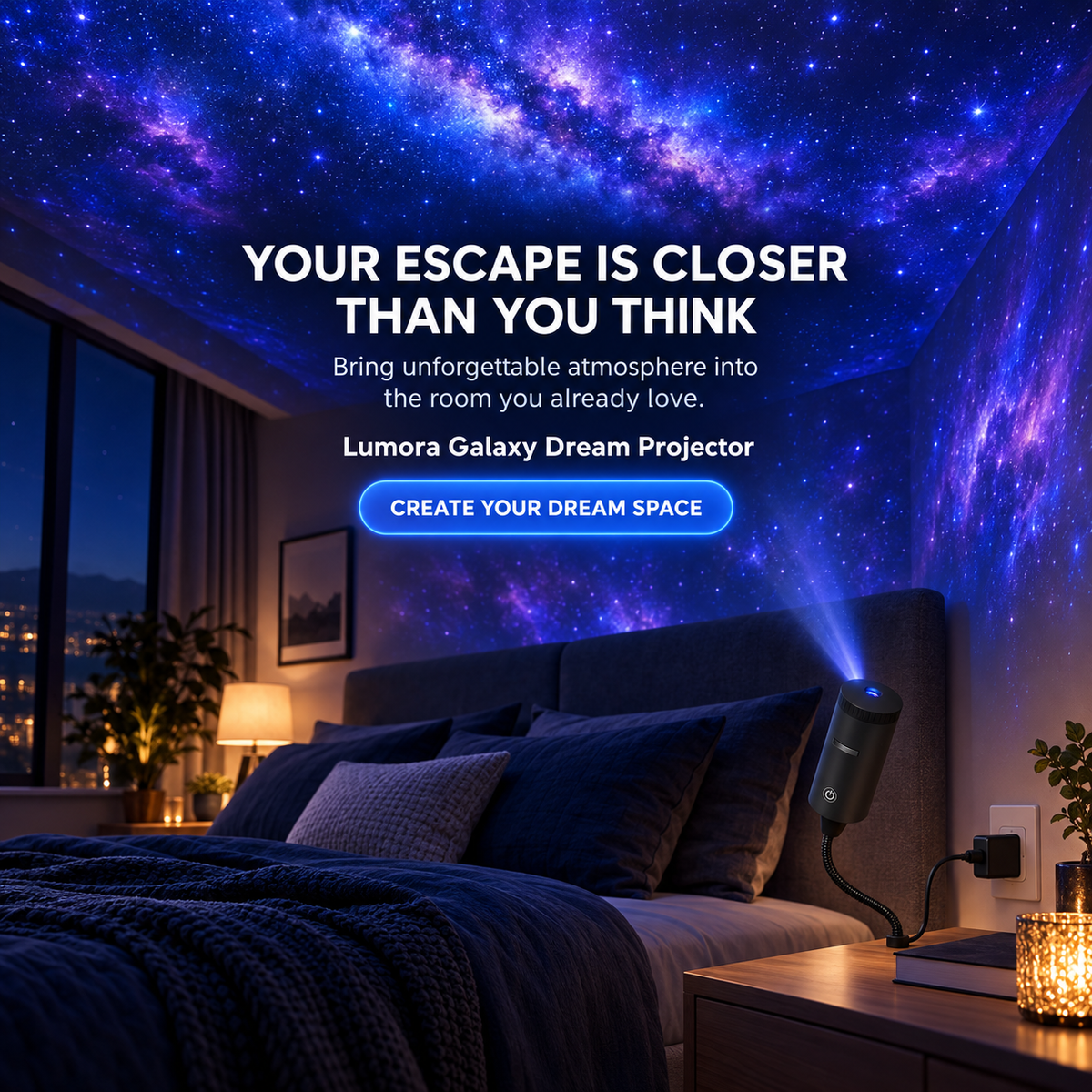 Lumora Galaxy Dream Projector