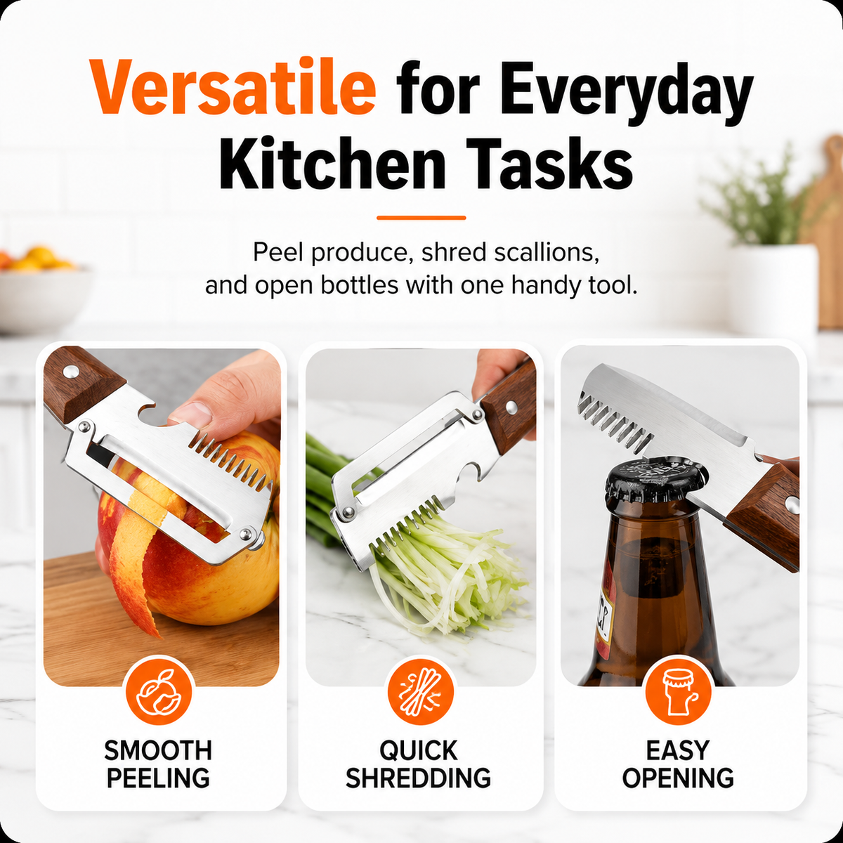 3-in-1 QuickPrep Vegetable Peeler & Cutter