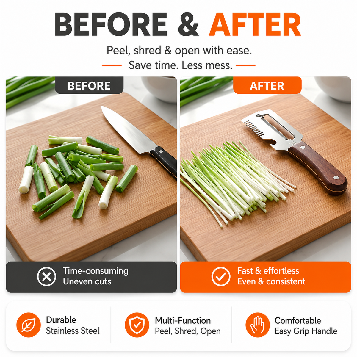3-in-1 QuickPrep Vegetable Peeler & Cutter