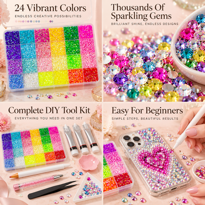 SparkleCraft 24-Color DIY Rhinestone Art Kit