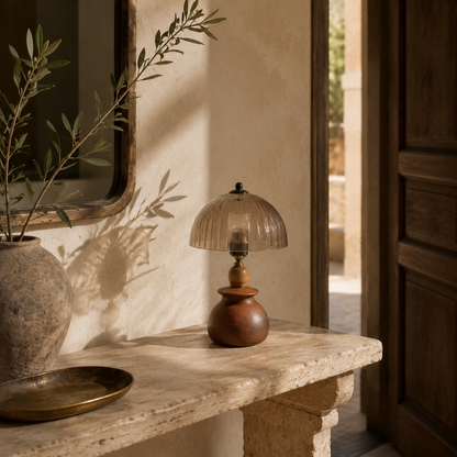 Sable Smoke-Glass Dome Table Lamp