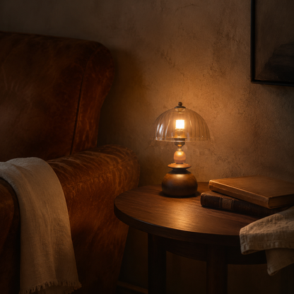 Sable Smoke-Glass Dome Table Lamp