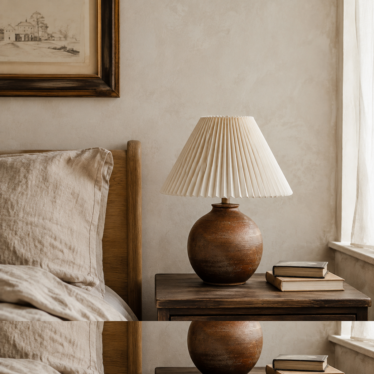 Aveline Pleated Shade Ceramic Table Lamp